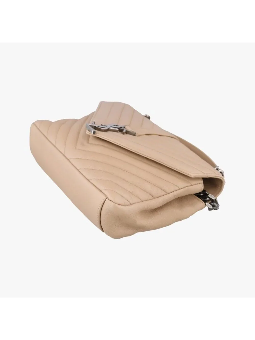 Saint Laurent Carre Beige Leather Shoulder Bag